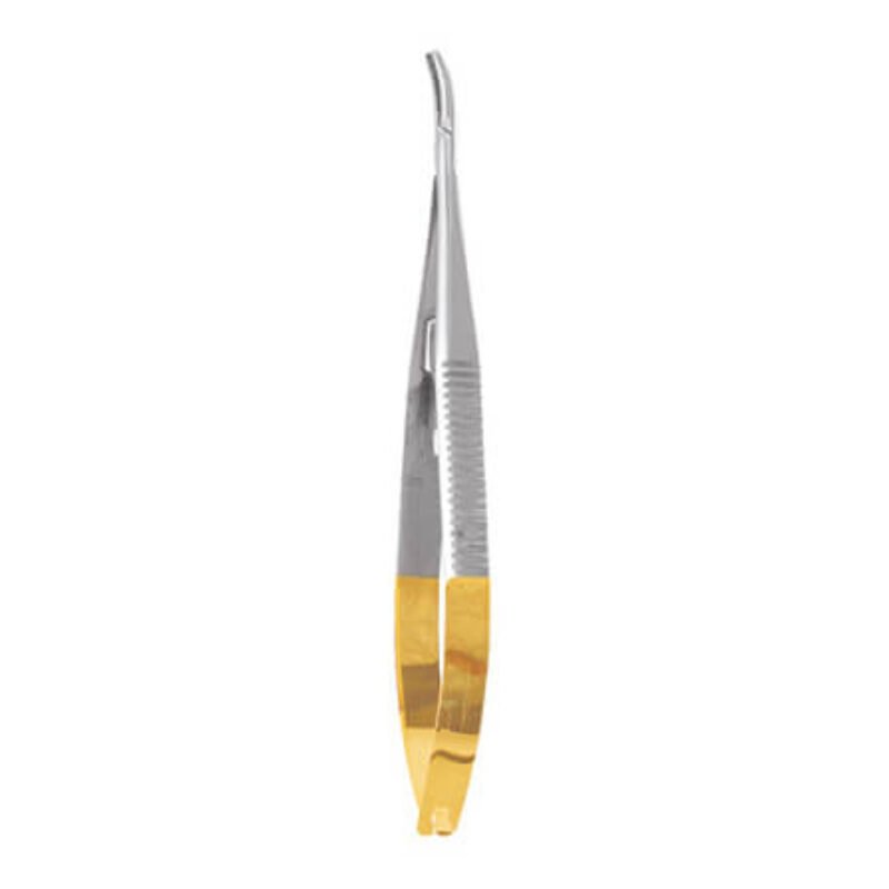 MICRO CASTROVIEJO NEEDLE HOLDER TC CURVED 14 CM